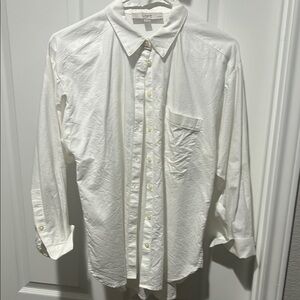 LOFT White Button Down Shirt Classic Top